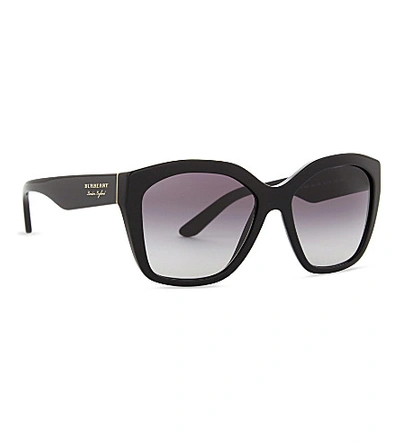 Shop Burberry Women's Black Be4261 Irregular-frame Sunglasses