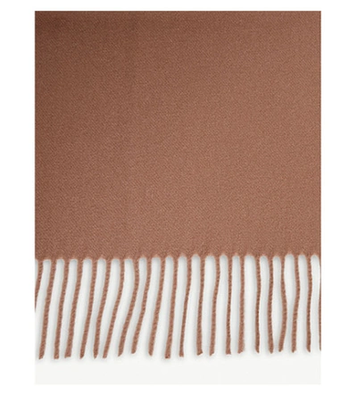 Shop Acne Studios Canada Oversized Wool Scarf In Caramel+brown