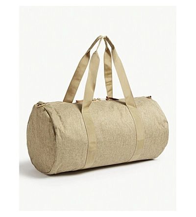 Shop Herschel Supply Co Sutton Canvas Holdall In Kelp Crosshatch/kelp