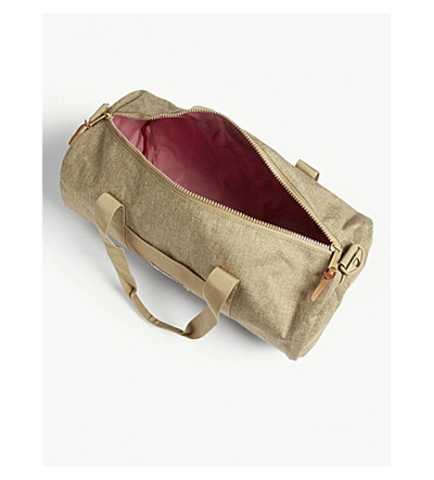 Shop Herschel Supply Co Sutton Canvas Holdall In Kelp Crosshatch/kelp