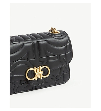 Shop Ferragamo Quilted Leather Cross-body Bag In Black