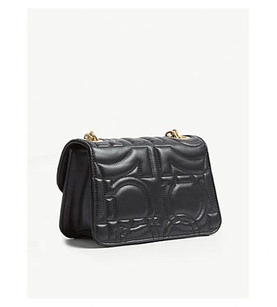 Shop Ferragamo Quilted Leather Cross-body Bag In Black