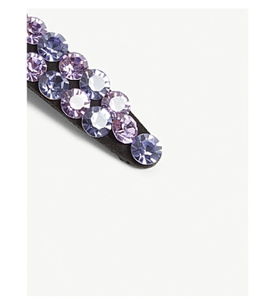 Shop Valet Monique Crystal-embellished Hair Clip In Purple