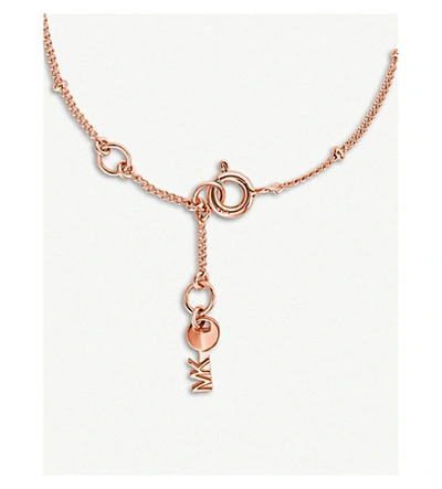 Shop Michael Kors Love Rose Gold-toned Sterling Silver Charm Bracelet