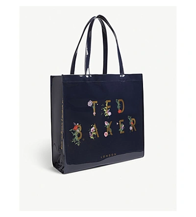Shop Ted Baker Hedgerow Large Icon Tote In Dk-blue