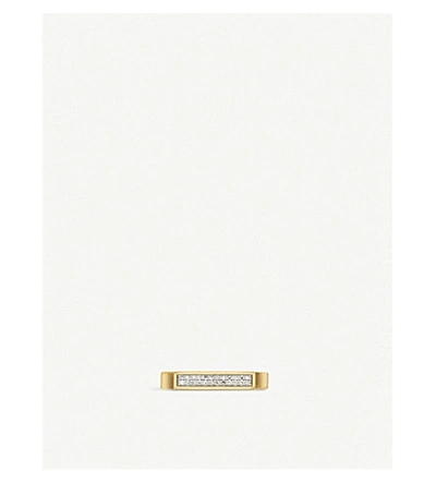 Monica Vinader Signature 18ct Yellow-gold Vermeil And Diamond Thin Ring In White