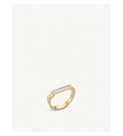 Monica Vinader Signature 18ct Yellow-gold Vermeil And Diamond Thin Ring In White