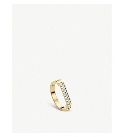 Monica Vinader Signature 18ct Yellow-gold Vermeil And Diamond Thin Ring In White