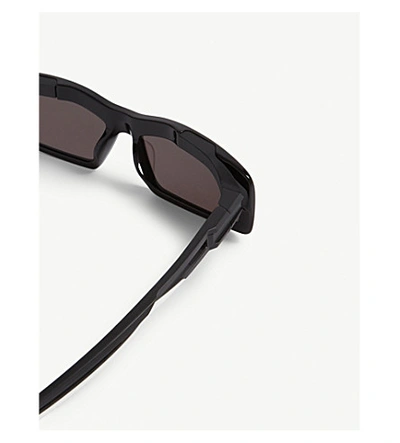 Shop Balenciaga Women's Black Hybrid Rectangle Acetate Sunglasses