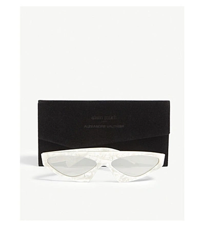 Shop Alain Mikli X Alexandre Vauthier A05044 Josseline Irregular-frame Sunglasses In Black