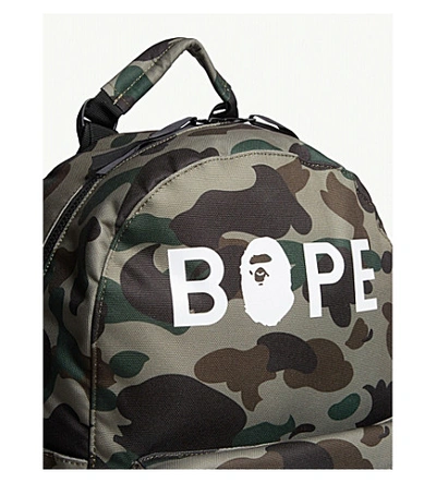 Shop A Bathing Ape Camouflage Logo Backpack In Green