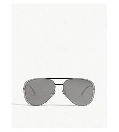 Shop Giorgio Armani Women's Black Ar6084 Pilot Sunglasses