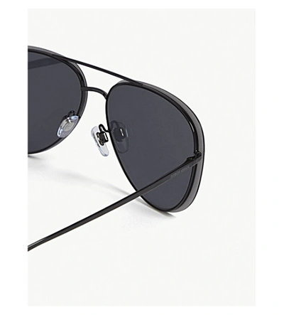 Shop Giorgio Armani Women's Black Ar6084 Pilot Sunglasses