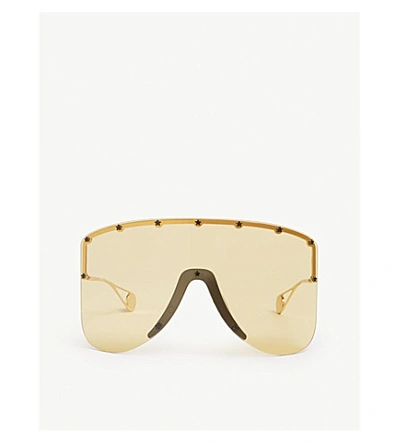 Gucci Gg0541s Mask-frame Sunglasses In Gold Multi | ModeSens