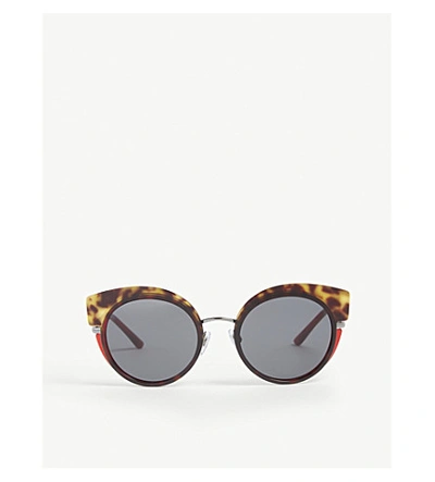 Shop Giorgio Armani Women's Grey Ar6091 Cat-eye-frame Sunglasses