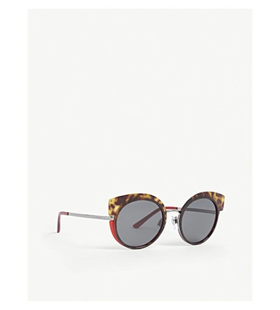 Shop Giorgio Armani Women's Grey Ar6091 Cat-eye-frame Sunglasses