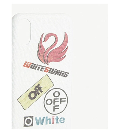 Shop Off-white Swan Logo Iphone X Phone Case In White Multi