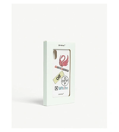 Shop Off-white Swan Logo Iphone X Phone Case In White Multi