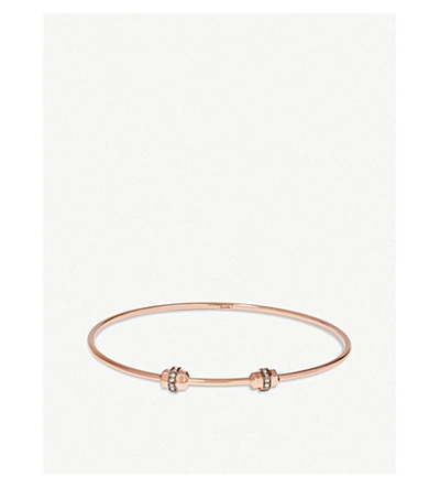 Shop Annoushka Mythology 18ct Rose-gold And White Sapphire Bangle