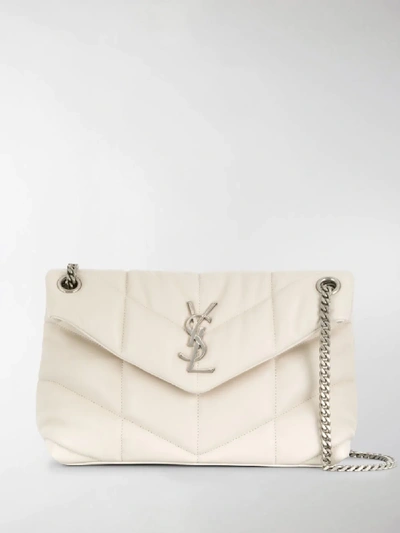 Shop Saint Laurent Loulou Shoulder Bag In Neutrals