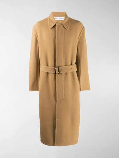 Shop Jw Anderson Belted Coat In Neutrals