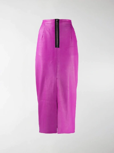 Shop Natasha Zinko Zip Detail Midi Skirt In Purple