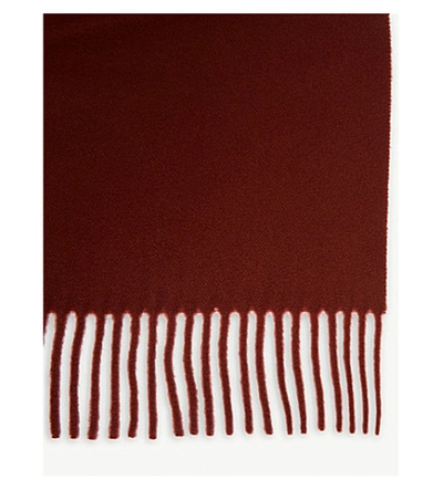 Acne Studios Fringed Mélange Wool Scarf In Camel Brown