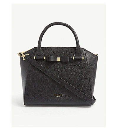 Shop Ted Baker Janne Leather Tote In Black