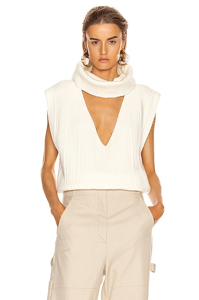 Shop Jacquemus Aube Knit Top In White