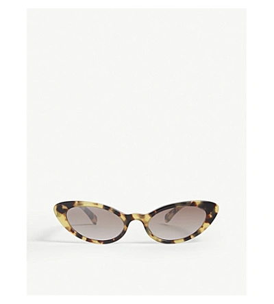 Shop Miu Miu Mu 09us Cat-eye Frame Sunglasses In Brown