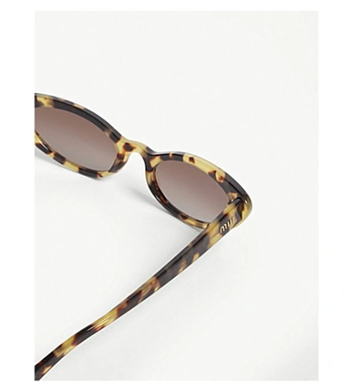 Shop Miu Miu Mu 09us Cat-eye Frame Sunglasses In Brown