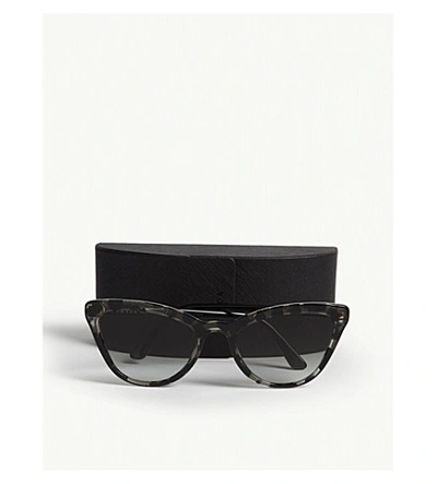 Shop Prada Womens Grey Pr 01vs Cat-eye Frame Sunglasses