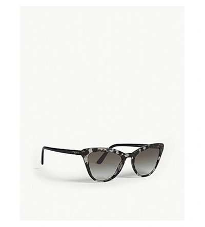 Shop Prada Womens Grey Pr 01vs Cat-eye Frame Sunglasses