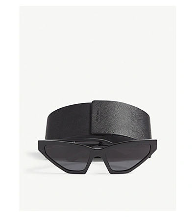 Shop Prada Pr12v Cat-eye-frame Sunglasses In Black