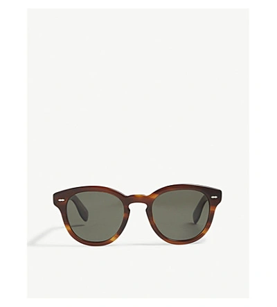Oliver Peoples Cary Grant Oval Polarized Acetate Sunglasses In Black