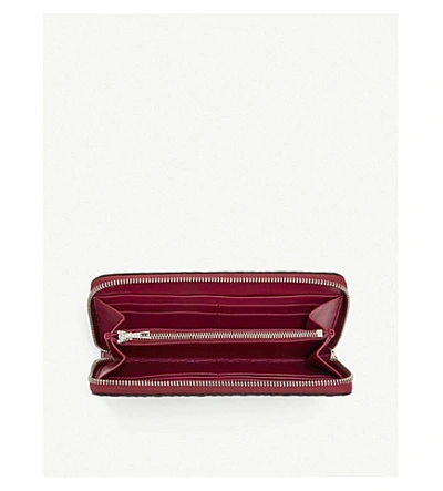 Shop Loewe Embossed Zip-around Leather Wallet In Raspberry