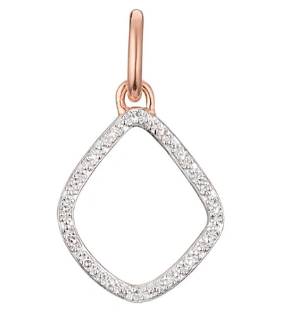 Shop Monica Vinader Women's Riva Kite Rose-gold Vermeil And Diamond Earrings