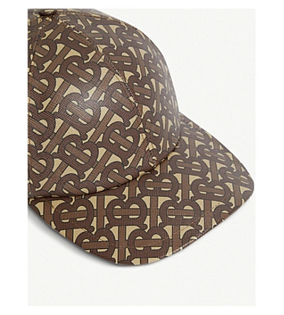 Shop Burberry Monogram-print Coated-cotton Baseball Cap In Bridle Brown