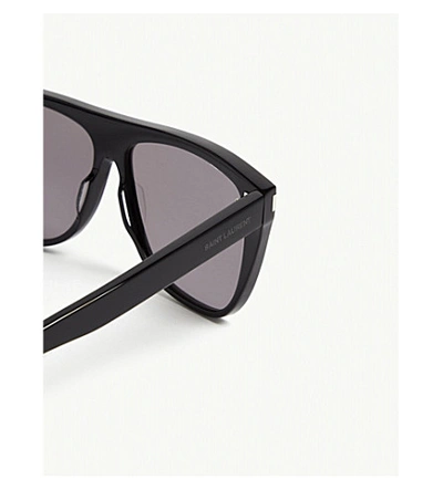 Shop Saint Laurent Womens Black Aviator Sunglasses