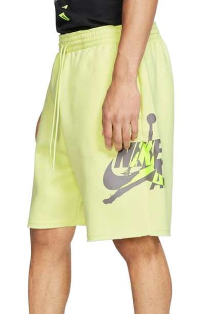 Shop Jordan Jumpman Classics Athletic Shorts In Luminous Green/ Gunsmoke