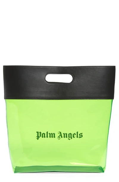 Shop Palm Angels Alien Clear Shopper Tote In Green Black