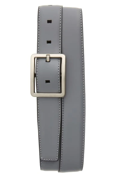 Shop Calvin Klein Faux Leather Belt In Steel Greystone