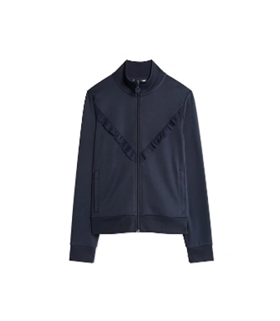 Shop Tory Sport Ruffle Track Jacket In Tory Navy