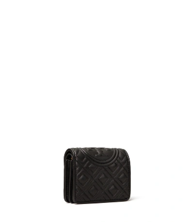 Shop Tory Burch Fleming Bi-fold Mini Wallet In Black