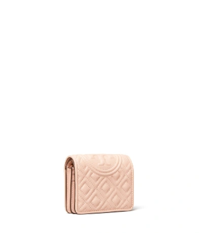 Shop Tory Burch Fleming Bi-fold Mini Wallet In Shell Pink