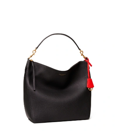 Shop Tory Burch Perry Hobo In Black