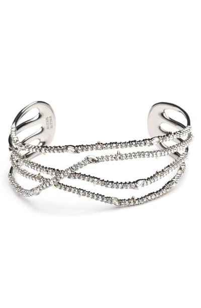 Shop Alexis Bittar Pave Orbiting Cuff Bracelet In Silver