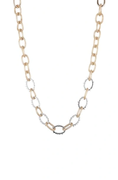 Shop Alexis Bittar Crystal Encrusted Chain Link Necklace In Gold Multi