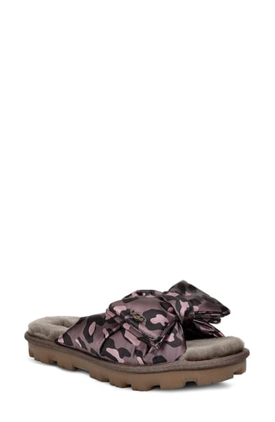 Ugg Lushette Puffer Genuine Shearling Slide In Slate Fabric | ModeSens