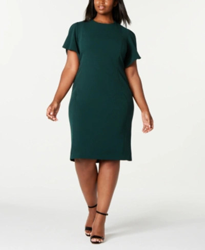 Calvin Klein Plus Size Puff-sleeve Sheath Dress In Malachite | ModeSens